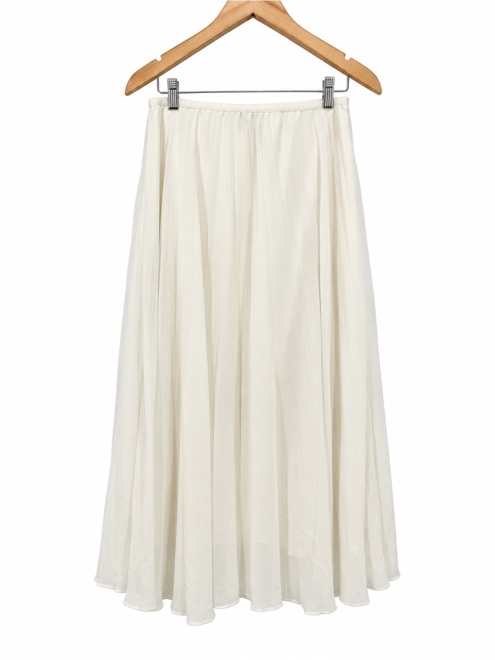 Babaton Ivory White Jude Pleated Midi Skirt Women’s Size M Aritzia Minimalist